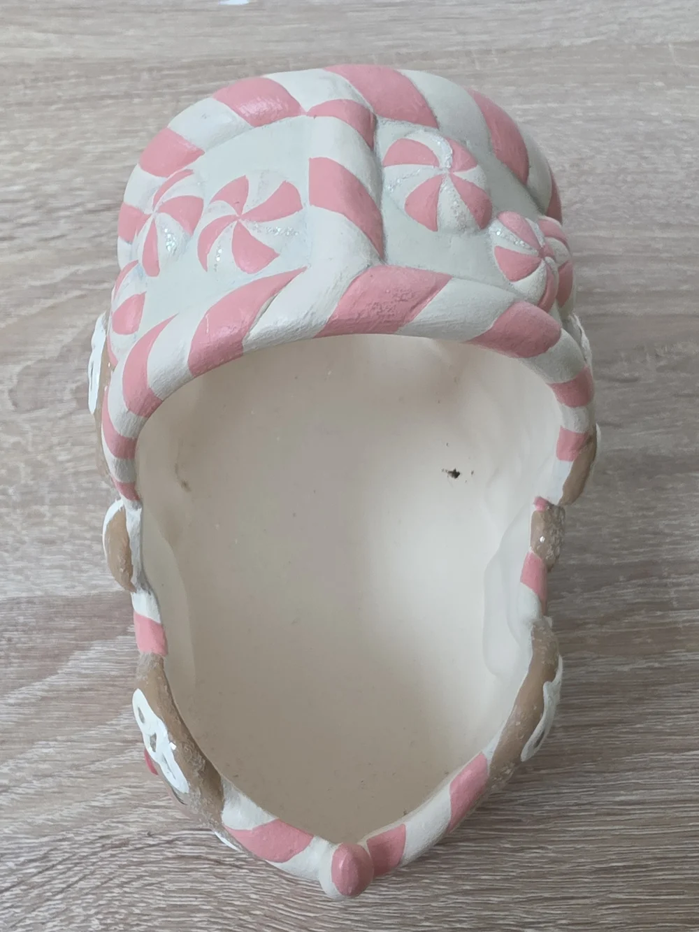 Vintage 1995 Ceramic Gingerbread Women Basket With Handle 8 1/2 in x 6 1/4 in